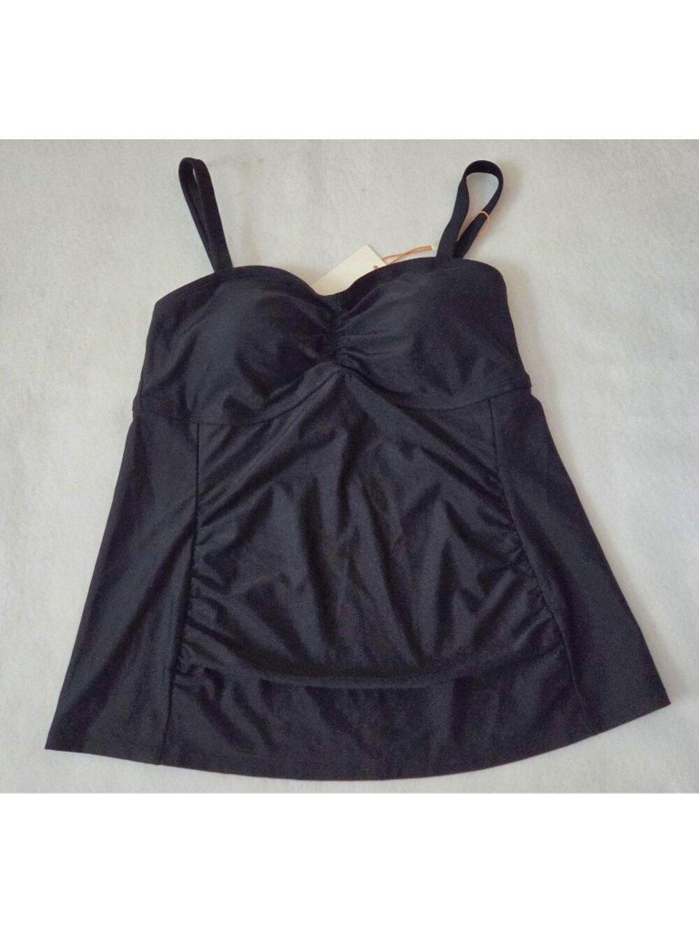 Quince Maternity Black Adjustable Strap Tankini Top Size S